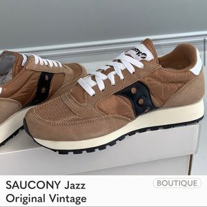 ISO- Saucony Jazz (Size 7M/8.5W) Brown and Black.